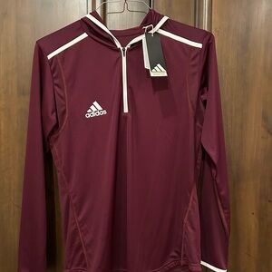 Adidas Burgundy Hoodie with White Details